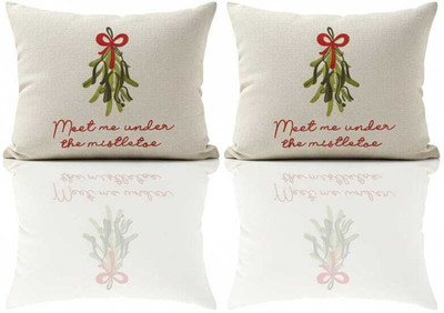 TanwarWorld Cotton Cushions Cover(40 cm*40 cm, Pack of 2, Cream)