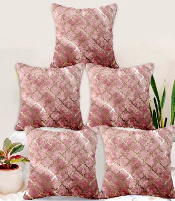 Bluegrass Printed Cushions Cover(Pack of 5, 40 cm*40 cm, Pink)
