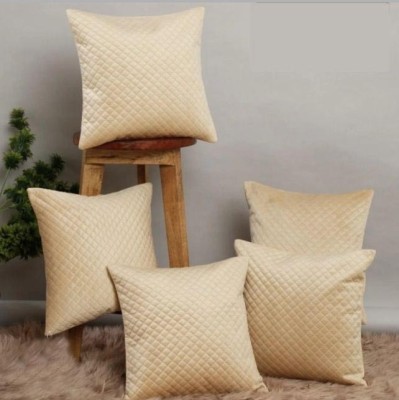 BLUEDOT Self Design Cushions Cover(Pack of 5, 40 cm*40 cm, Beige)