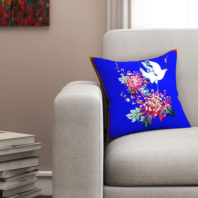 SEJ BY NISHA GUPTA Polyester Cushions Cover(40 cm*40 cm, Blue)