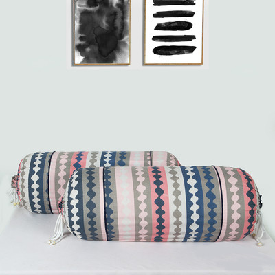 KUBER INDUSTRIES Cotton Bolsters Cover(Pack of 2, 40 cm*80 cm, Multicolor)