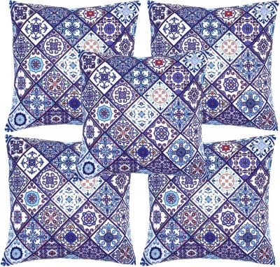 Alina decor Polycotton Cushions Cover(Pack of 5, 40.64 cm*40.64 cm, Blue)