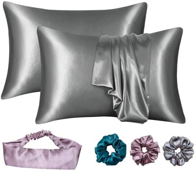 Shop141 Satin Cushions & Pillows Cover(Pack of 2, 45.72 cm*71.12 cm, Grey)