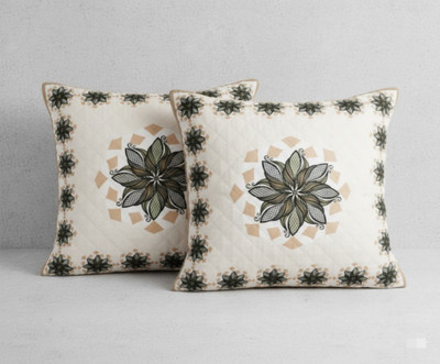 LoomCasa Cotton Cushions & Pillows Cover(40 cm*40 cm, Pack of 2, Peach)