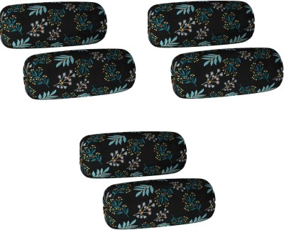 igi Polycotton Bolsters Cover(Pack of 6, 80 cm*40 cm, Black, Light Blue)