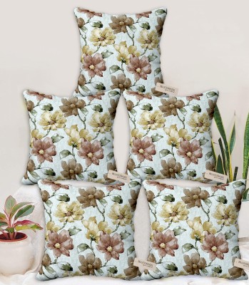 Bluegrass Floral Cushions Cover(Pack of 5, 60 cm*60 cm, Cream)