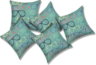 SEJ BY NISHA GUPTA Silk Cushions Cover(Pack of 5, 40.64 cm*40.64 cm, Red, Green, Blue, Yellow)