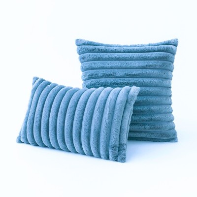 mollismoons Striped Cushions & Pillows Cover(20 cm*10 cm, Blue)