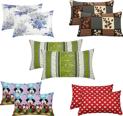 MSKtrend Cotton Pillows Cover(68.58 cm*43.18 cm, Pack of 10, White, Blue, Brown, Green, Red)