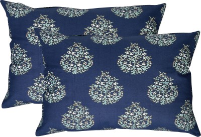 Texstylers Floral Cushions & Pillows Cover(Pack of 2, 30.48 cm*45.72 cm, Blue)