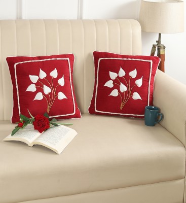 Sanvi Creations Abstract Cushions Cover(Pack of 2, 40 cm*40 cm, Red)