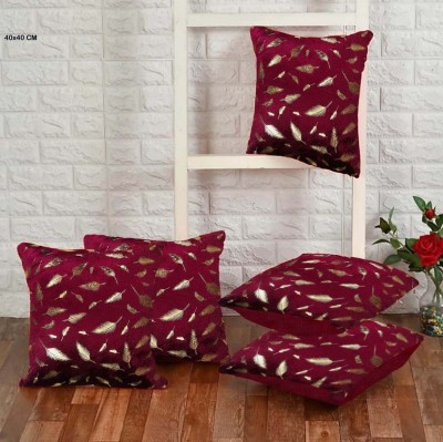 EXOTICE Floral Cushions Cover(Pack of 5, 40 cm*40 cm, Red)