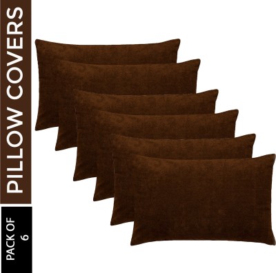 Mattress Protector Plain Pillows Cover(Pack of 6, 46 cm*72 cm, Brown)