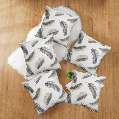 Hims Polyester Cushions Cover(55 cm*55 cm, Pack of 5, Brown)