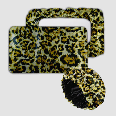 Avirons Silk Cushions Cover(46 cm*72 cm, Pack of 2, Black, Yellow)