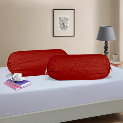 KUBER INDUSTRIES Polyester Bolsters Cover(Pack of 2, 40 cm*80 cm, Red)
