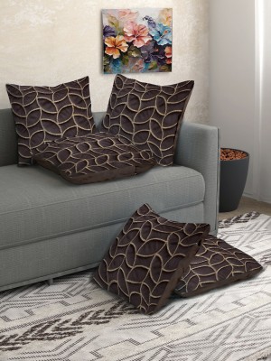 Fabinaliv Polycotton Cushions Cover(Pack of 5, 40 cm*40 cm, Brown)