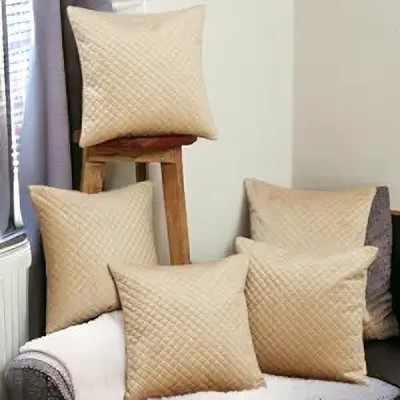 GulatiPrints Plain Cushions Cover(Pack of 5, 40.64 cm*40.64 cm, Beige)