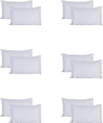 P.Rtrend Striped Pillows Cover(Pack of 12, 50.8 cm*76.2 cm, White)