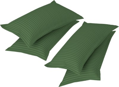 Gharsaaz Striped Pillows Cover(Pack of 4, 43 cm*67 cm, Green)