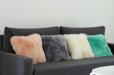 PICKKART Microfibre Solid Cushion Pack of 4(Black, White, Light Green, Beige)