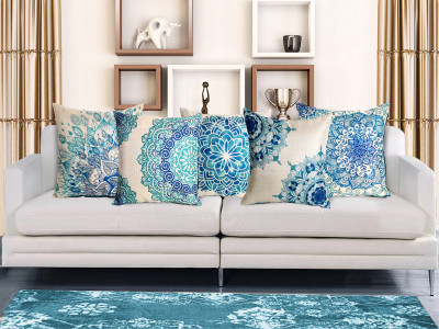 price history - HOME9INE Printed Cushions Cover(Pack of 5, 40 cm*40 cm, Multicolor)