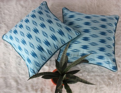 Dekor World Printed Cushions & Pillows Cover(Pack of 2, 30 cm*30 cm, Blue)