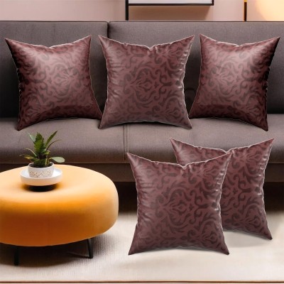 KUBER INDUSTRIES Velvet Cushions Cover(Pack of 5, 40 cm*40 cm, Brown)