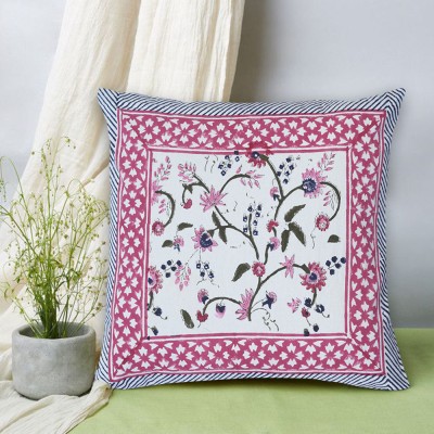 Handicraft Bazarr Printed Cushions & Pillows Cover(40 cm*40 cm, White, Red)