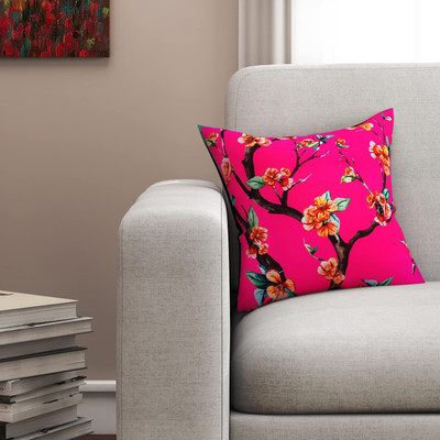 SEJ BY NISHA GUPTA Polyester Cushions Cover(40 cm*40 cm, Pink)