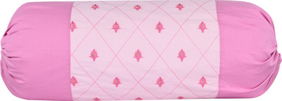 VHC Cotton Bolsters Cover(38 cm*71 cm, Pack of 2, Pink, Pink)