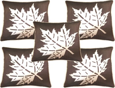 India Furnish Floral Cushions & Pillows Cover(Pack of 5, 40 cm*40 cm, Brown)