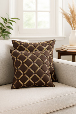 Ayug enterprises Satin Cushions & Pillows Cover(Pack of 2, 40 cm*40 cm, Brown)