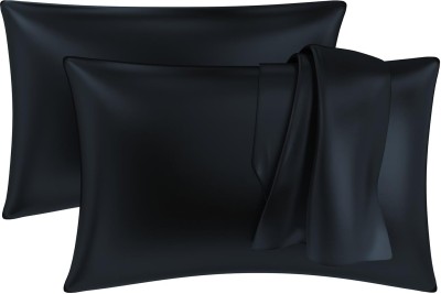 MY ARMOR Satin Pillows Cover(Pack of 2, 18 inch*28 inch, Black)