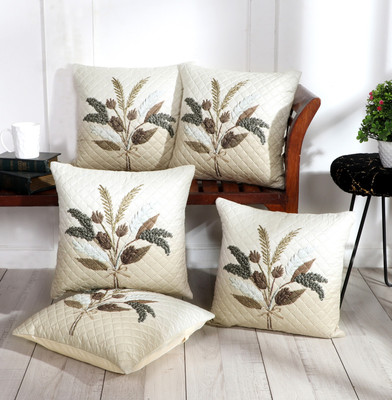 STICHINGWALA Velvet Cushions Cover(40 cm*40 cm, Pack of 5, Cream)