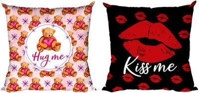 TheYaYaCafe Canvas Cushions Cover(30.48 cm*30.48 cm, Pack of 2, Pink)