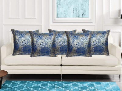 HOME9INE Polyester Cushions Cover(Pack of 5, 40 cm*40 cm, Dark Blue)