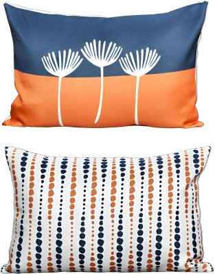 FABANE Jute Cushions & Pillows Cover(Pack of 2, 45 cm*30 cm, Blue, Orange, White)