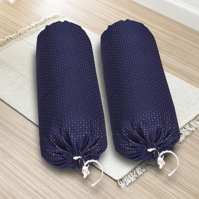 VHC Cotton Bolsters Cover(38 cm*71 cm, Pack of 2, Dark Blue)