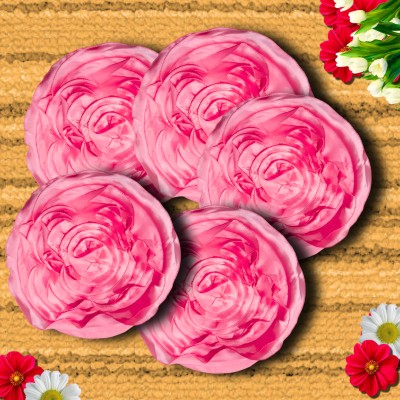 Cherry Homes Floral Cushions Cover(Pack of 5, 40 cm*40 cm, Pink)