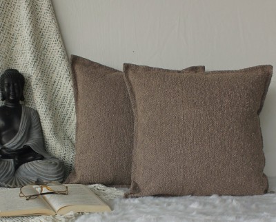 Dekor World Plain Cushions & Pillows Cover(Pack of 2, 60 cm*60 cm, Grey)