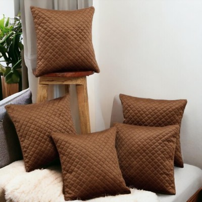 GulatiPrints Plain Cushions Cover(Pack of 5, 40.64 cm*40.64 cm, Brown)