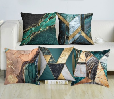 DARSHANAM WORLD Abstract Cushions Cover(Pack of 5, 16 cm*16 cm, Green)