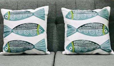 SWARA ART Cotton Cushions Cover(Pack of 2, 40 cm*40 cm, White)