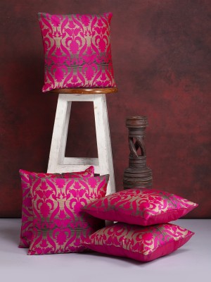 Alina decor Brocade Cushions Cover(Pack of 5, 30.48 cm*30.48 cm, Pink)