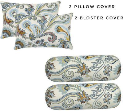 NARWAL'S COLLECTION Polycotton Bolsters Cover(40.64 cm*81.28 cm, Pack of 4, Multicolor)