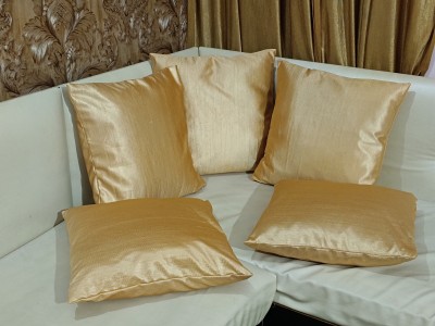 VLID Plain Cushions & Pillows Cover(Pack of 5, 40 cm*40 cm, Gold)