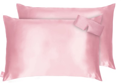 THE WOOD WHITE INDIA Silk Pillows Cover(Pack of 2, 68 cm*43 cm, Pink)