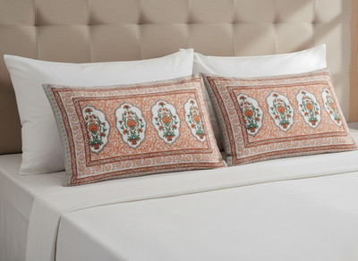 PahalArts Cotton Cushions & Pillows Cover(44 cm*66 cm, Pack of 2, Cream)