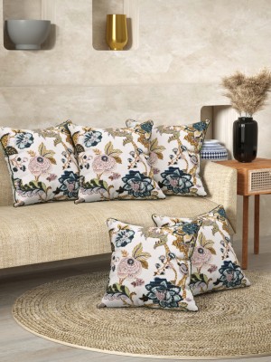 EasyGoods Floral Cushions & Pillows Cover(Pack of 5, 40 cm*40 cm, Purple)